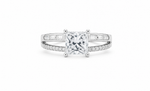 Load image into Gallery viewer, Princess Cut Split Shank Sterling Silver Engagement Ring