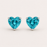 Load image into Gallery viewer, Blue Heart Stud Earrings