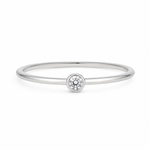 Load image into Gallery viewer, Minimal Bezel Solitaire Silver Ring