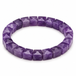 Load image into Gallery viewer, Amethyst Pyramid Cut Bracelet