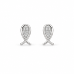 Load image into Gallery viewer, Silver Loop Spark Studs