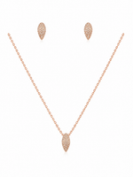 Load image into Gallery viewer, Rose Gold Pavé Leaf Sterling Silver Necklace