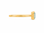 Load image into Gallery viewer, Golden Emerald-Cut Aquamarine Solitaire Ring
