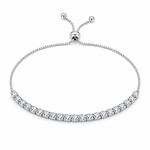 Load image into Gallery viewer, Classic Tennis Zircon Adjustable Sterling Silver Bracelet