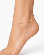 Load image into Gallery viewer, Rose Silver Pearl Station Anklet