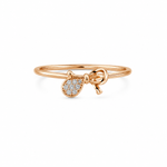 Load image into Gallery viewer, Rose Gold Bow Charm Silver Ring