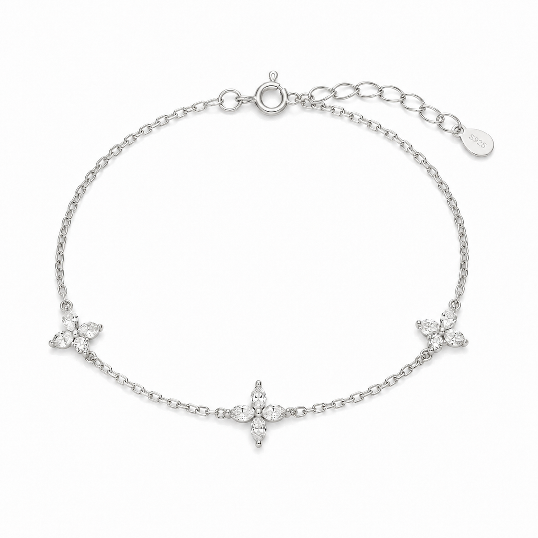 Floral Spark Silver Bracelet