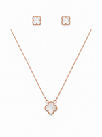 Load image into Gallery viewer, White Clover Rose Gold Sterling Silver Necklace