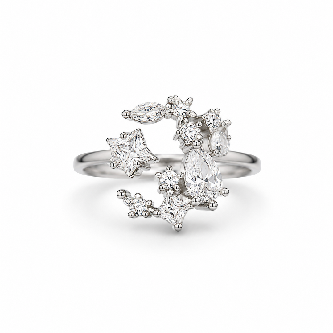 Celestial Spark Silver Ring