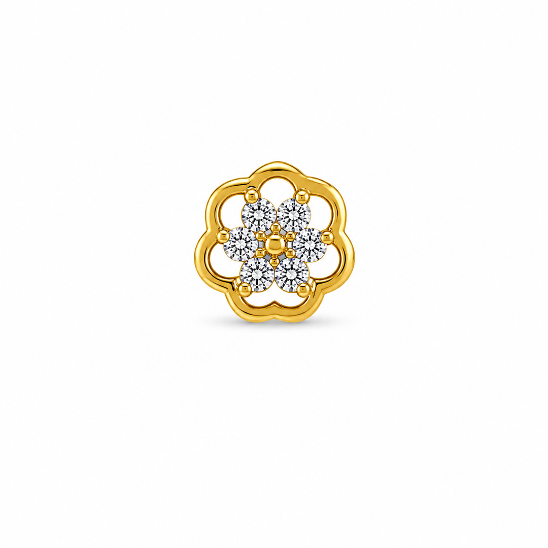 Bloom Radiance Gold-Plated Sterling Silver Nose Pin
