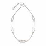 Load image into Gallery viewer, Geometric Link Sterling Silver Bracelet