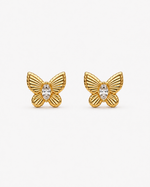 Load image into Gallery viewer, Golden Butterfly Stud Earrings