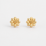 Load image into Gallery viewer, Golden Bloom Silver Stud Earrings