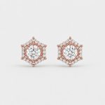 Load image into Gallery viewer, Rose Gold Regal Halo Studs
