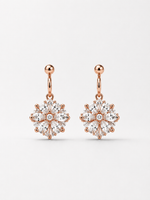Load image into Gallery viewer, Rose Gold Crystal Bloom Bugadi Earrings