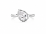 Load image into Gallery viewer, Elegant Pear Bezel Solitaire Ring