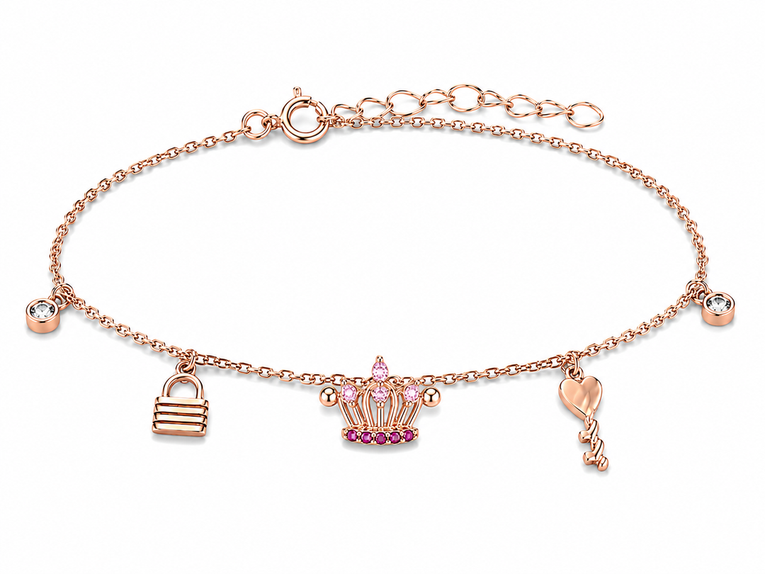 Royal Charm Rose Gold Sterling Silver Bracelet