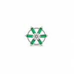 Load image into Gallery viewer, Emerald Baguette Floral Sterling Silver Nose Pin