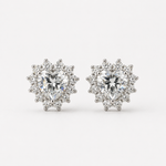 Load image into Gallery viewer, Heart Halo Crown Studs
