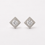 Load image into Gallery viewer, Royal Square Halo Earrings