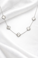 Load image into Gallery viewer, Silver Clover Station Necklace