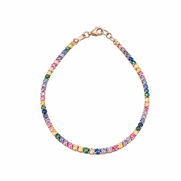 Multicolour Tennis Silver Bracelets