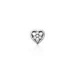 Load image into Gallery viewer, Silver Heart Floral Nose Pin