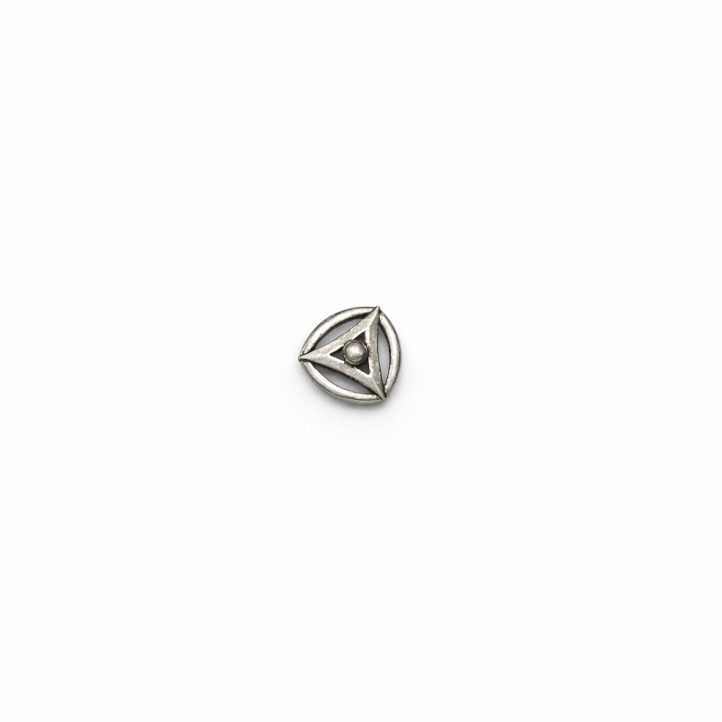 Silver Geometric Nose Pin
