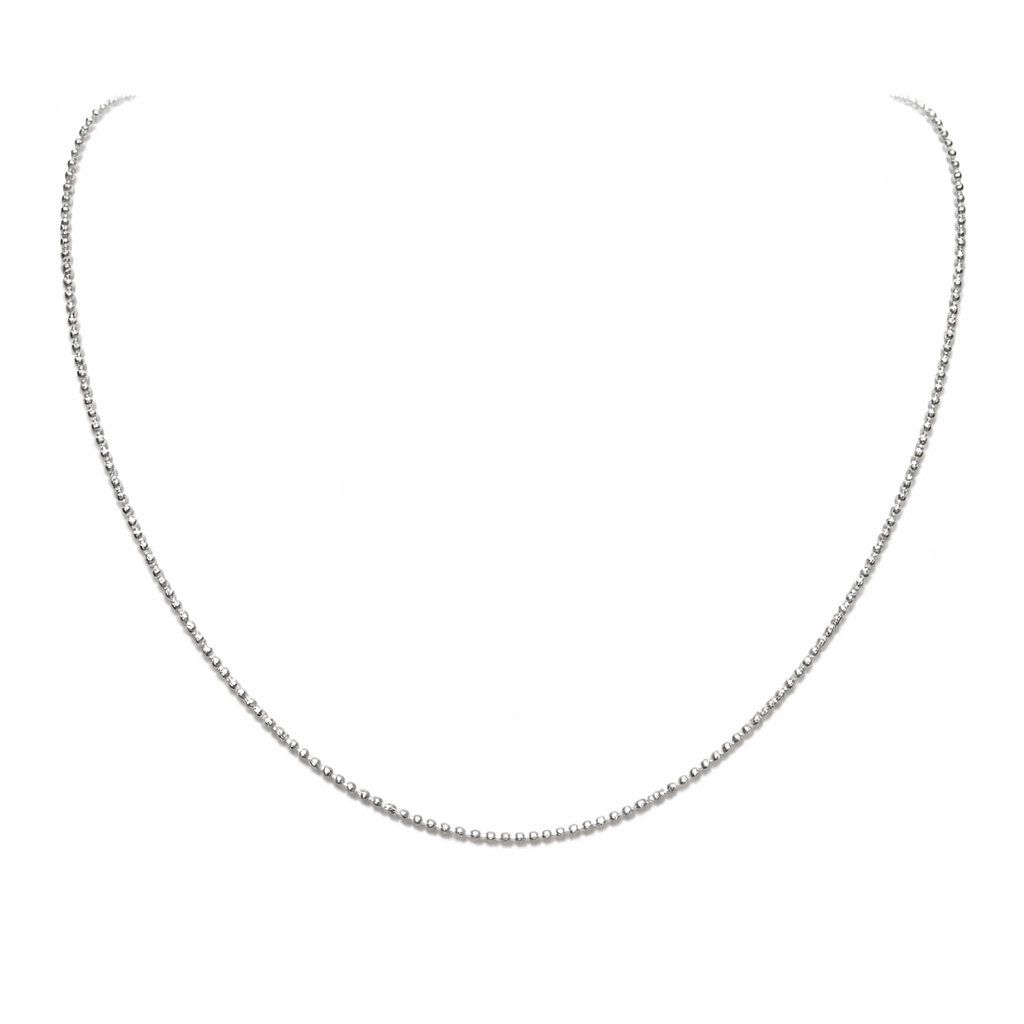 Silver Beaded Chain Necklace