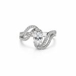 Load image into Gallery viewer, Silver Swirl Ring with Oval Center Stone