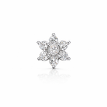 Load image into Gallery viewer, Silver Floral Crystal Nose Pin