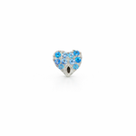 Load image into Gallery viewer, Silver Blue Heart Stone Nose Pin