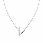 Load image into Gallery viewer, Silver V Pendant Necklace
