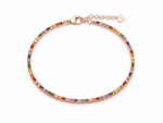 Load image into Gallery viewer, Rainbow Rose Tennis Silver Bracelet