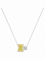 Load image into Gallery viewer, Golden Duo Solitaire Sterling Silver Necklace