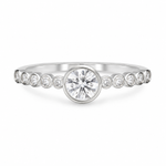 Load image into Gallery viewer, Bezel Solitaire Band Silver Ring