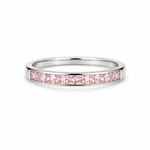 Load image into Gallery viewer, Pink Princess Channel Silver Ring
