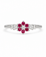 Load image into Gallery viewer, Ruby Flower Ring