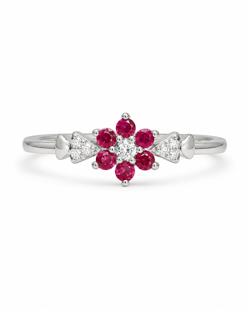 Ruby Flower Ring