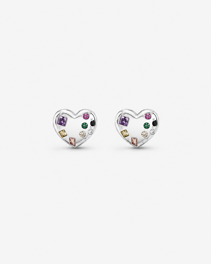 Confetti Heart Stud Earrings