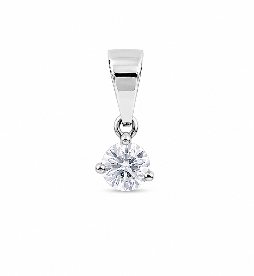 Petite Round Solitaire Pendant
