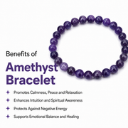 Amethyst Round Bead Bracelet