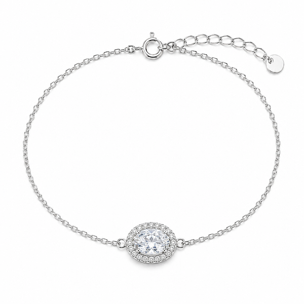 Crystal Aura Silver Bracelet