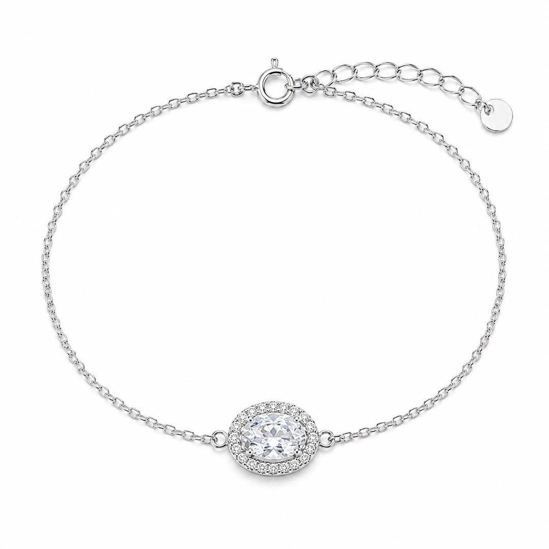 Crystal Aura Silver Bracelet