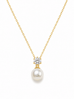 Load image into Gallery viewer, Pearl Solitaire Drop Necklace