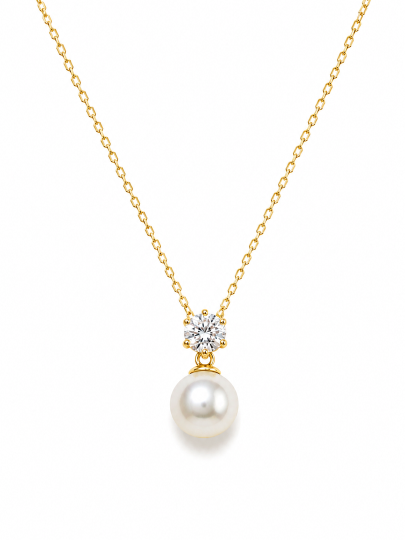 Pearl Solitaire Drop Necklace