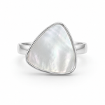 Load image into Gallery viewer, Mother of Pearl Triangle Silver Ring