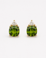 Load image into Gallery viewer, Olive Glow Gold-Tone Silver Earrings