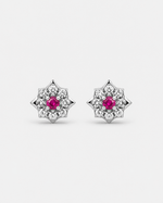Load image into Gallery viewer, Pink Starburst Studs