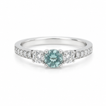 Load image into Gallery viewer, Aqua Trio Spark Silver Ring